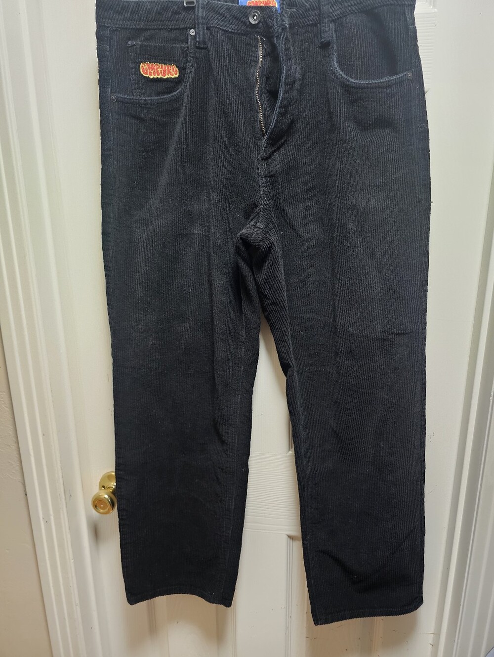 Empyre Corduroy Pants Men's Size 33 Black Loose Fit Vintage Skate Style - Picture 6 of 9